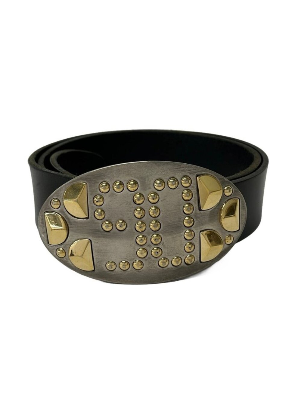 Dolce & Gabbana Belt Black Silver Gold Leather